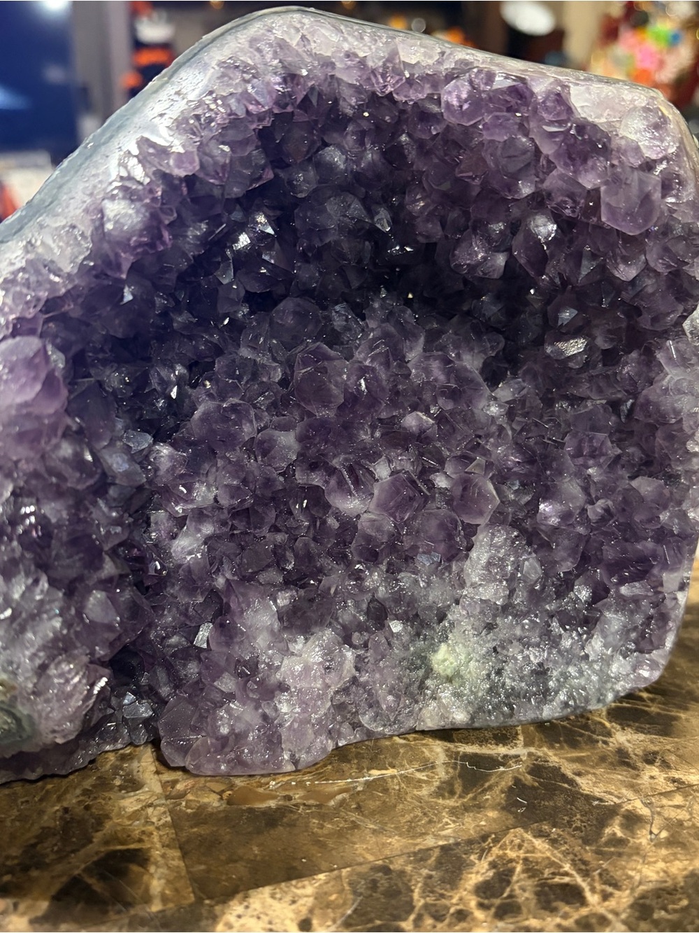 Amethyst crystal standing cluster